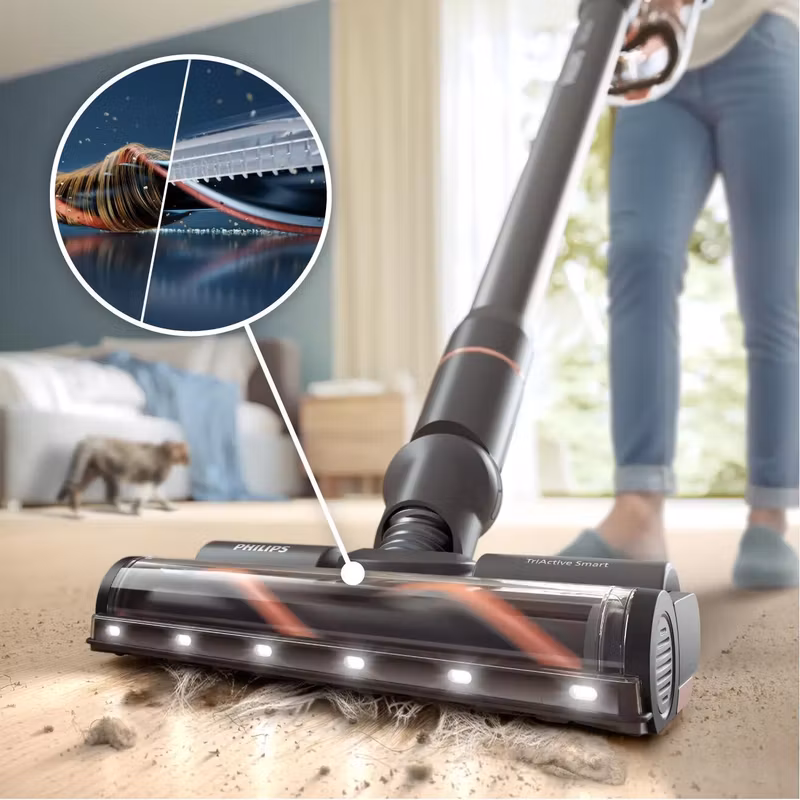 Philips XC7163/01 skaftdammsugare/elborste 2-i-1 skaftdammsugare batteri torr&våt påslös 0,6 L blå