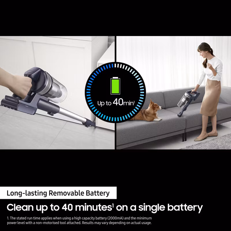 Samsung VS15A60AGR5 skaftdammsugare/elborste 2‑i‑1 Batteri Torr HEPA Påslös 150 W Silver