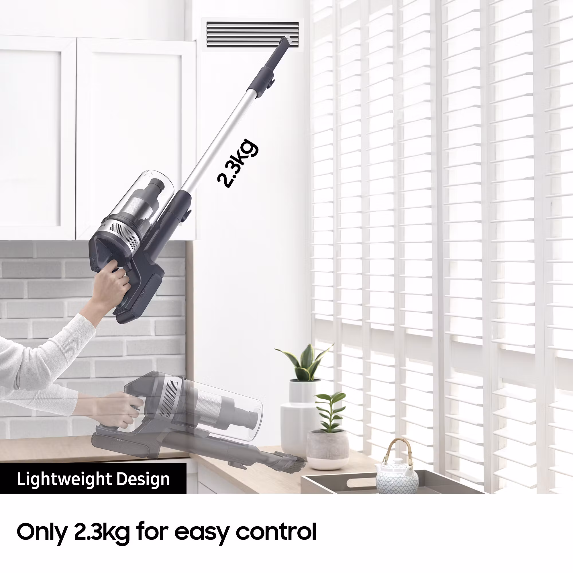 Samsung VS15A60AGR5 skaftdammsugare/elborste 2‑i‑1 Batteri Torr HEPA Påslös 150 W Silver