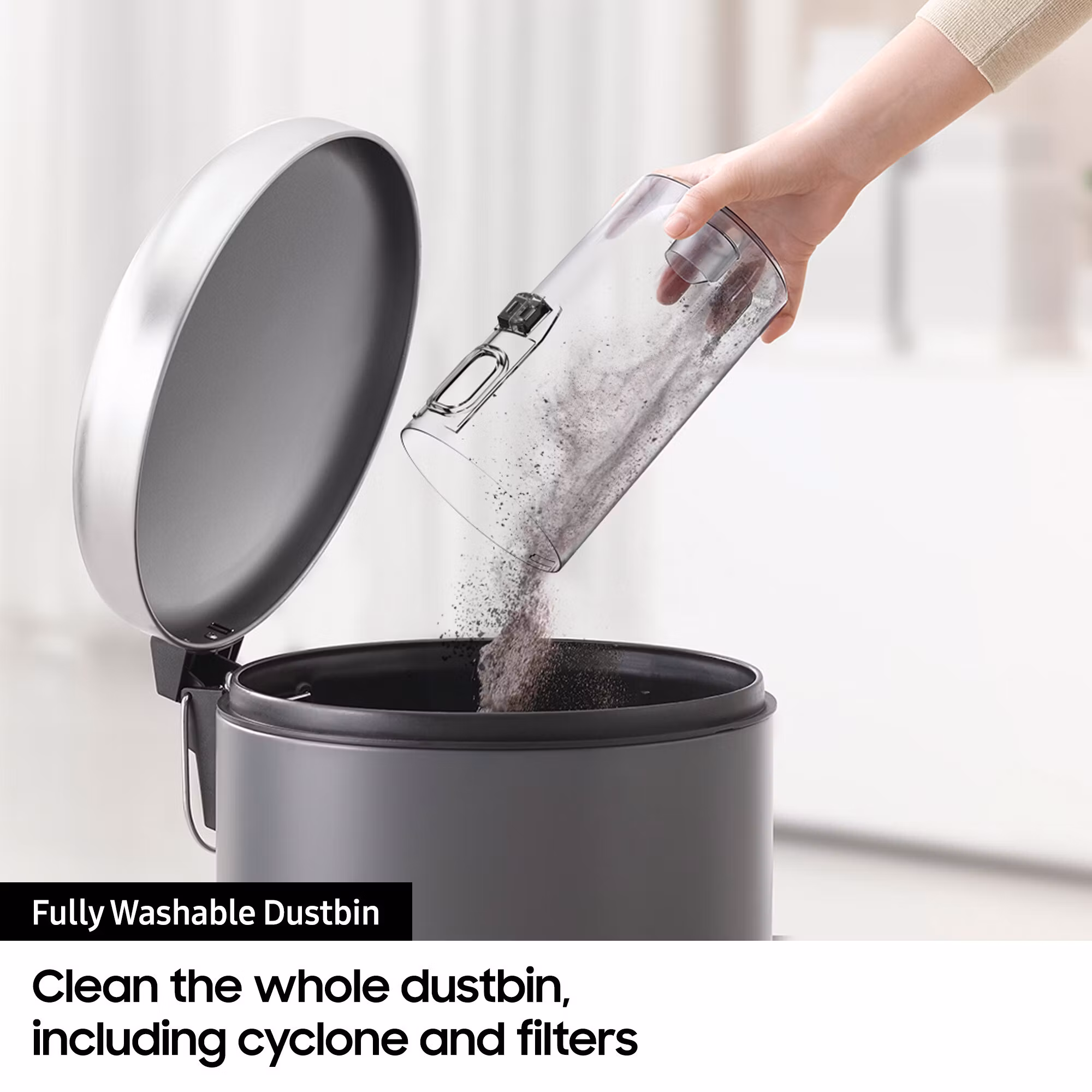 Samsung VS15A60AGR5 skaftdammsugare/elborste 2‑i‑1 Batteri Torr HEPA Påslös 150 W Silver