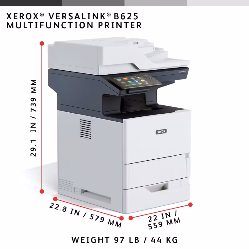 Xerox VersaLink B625 A4 61 sid/min Duplex Kopiering/Utskrift/Skanning/Fax PS3 PCL5e/6 2 fack 650 ark