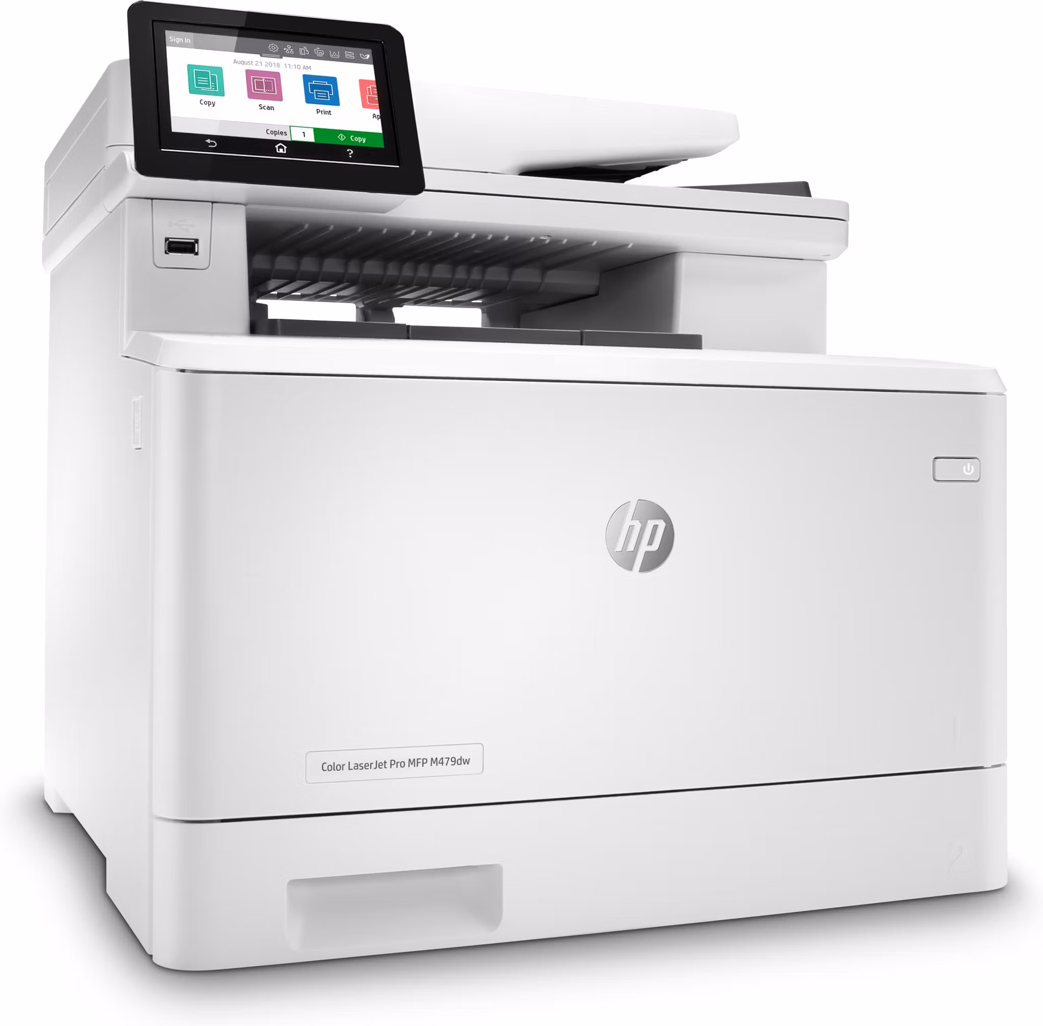 HP Color LaserJet Pro MFP M479dw, skriv ut, kopiera, skanna, e-post, dubbelsidig utskrift; skanna till e-post/PDF; 50-bladig ADF