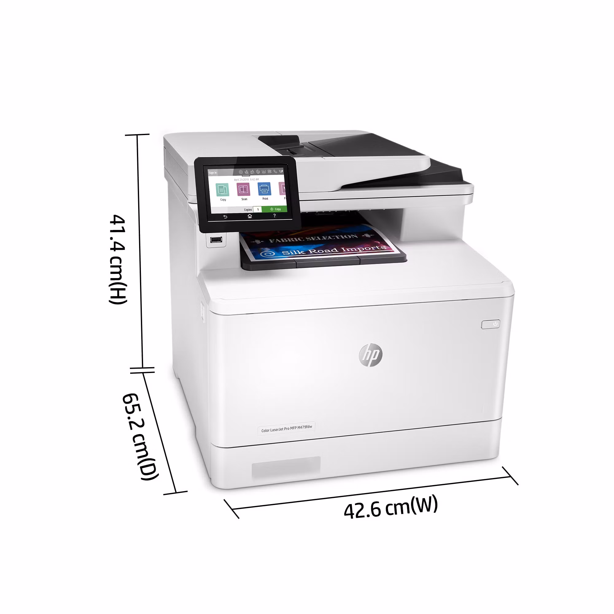 HP Color LaserJet Pro MFP M479dw, skriv ut, kopiera, skanna, e-post, dubbelsidig utskrift; skanna till e-post/PDF; 50-bladig ADF