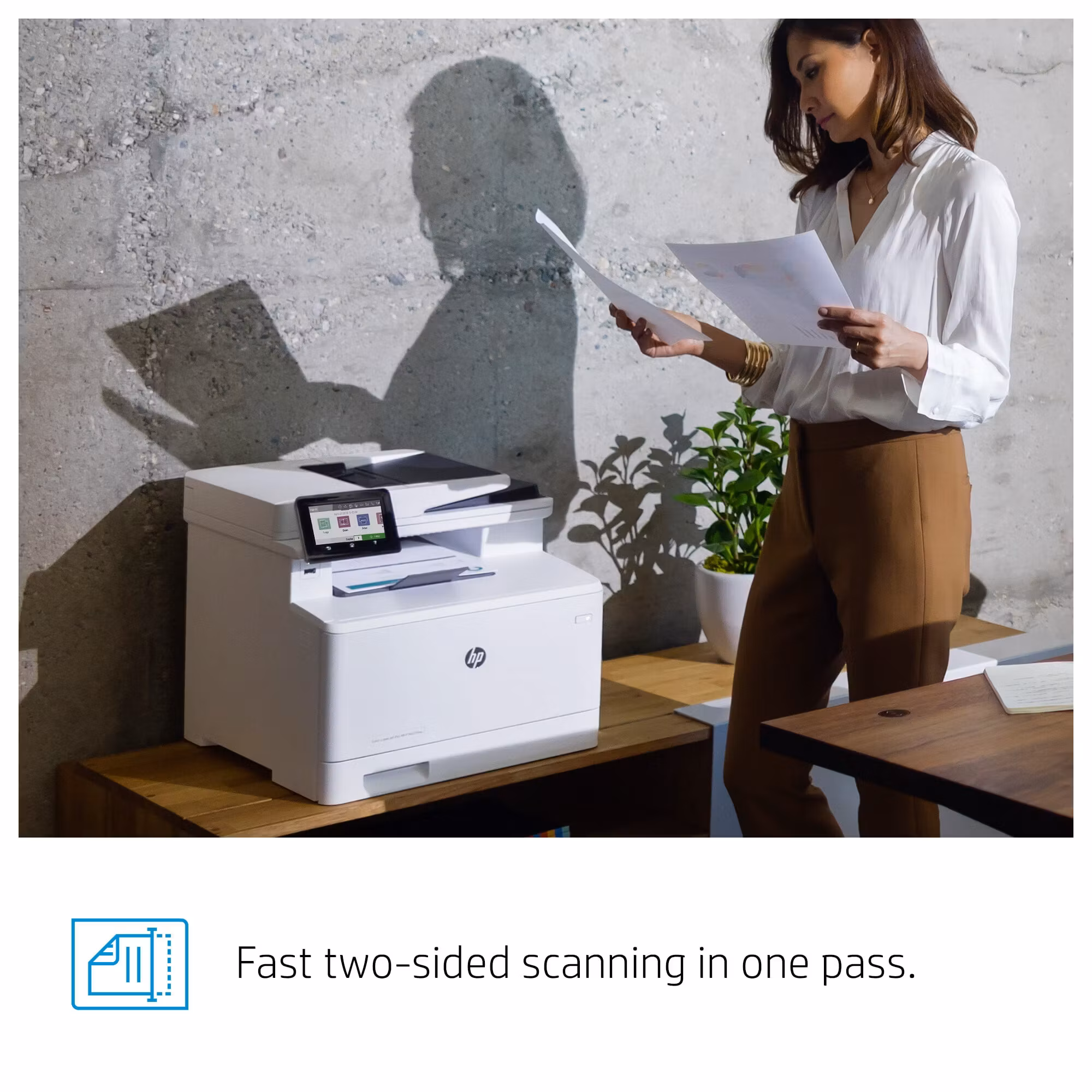 HP Color LaserJet Pro MFP M479dw, skriv ut, kopiera, skanna, e-post, dubbelsidig utskrift; skanna till e-post/PDF; 50-bladig ADF