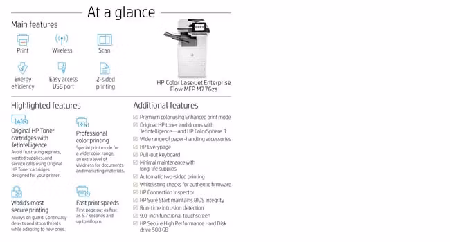HP Color LaserJet Enterprise Flow MFP M776zs