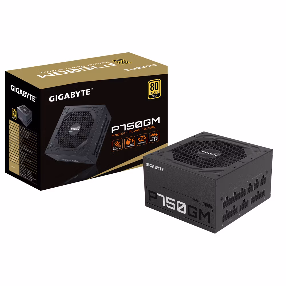 GIGABYTE P750GM nätaggregat 750 W 20+4 pin ATX ATX svart