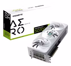GIGABYTE GeForce RTX 5070 Ti AERO OC 16G Grafikkort - 16GB GDDR7, 256‑bit, PCI‑E 5.0, 2588 MHz Core Clock, 3 x DP 2.1a, 1 x HDMI 2.1b, NVIDIA DLSS 4, GV-N507TAERO OC-16GD