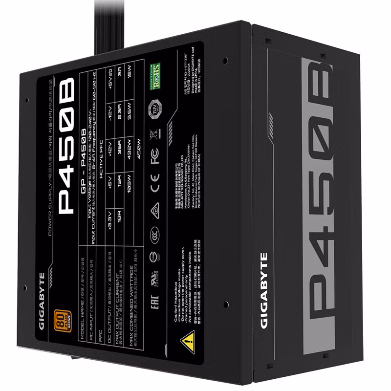 GIGABYTE P450B nätaggregat 450 W 20+4 pin ATX ATX svart