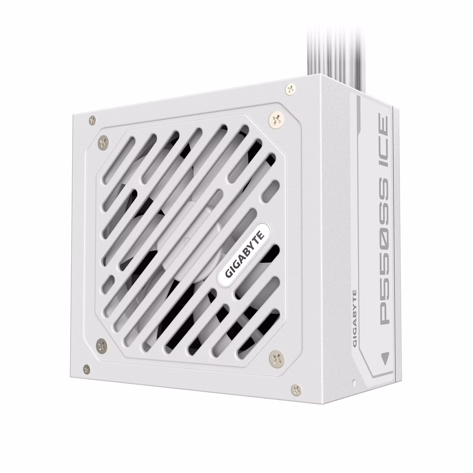 GIGABYTE P550SS ICE nätaggregat – PCIe 5.0, 80 PLUS Silver, 120 mm fläkt, ATX 3.0-kompatibelt, EU-kontakt