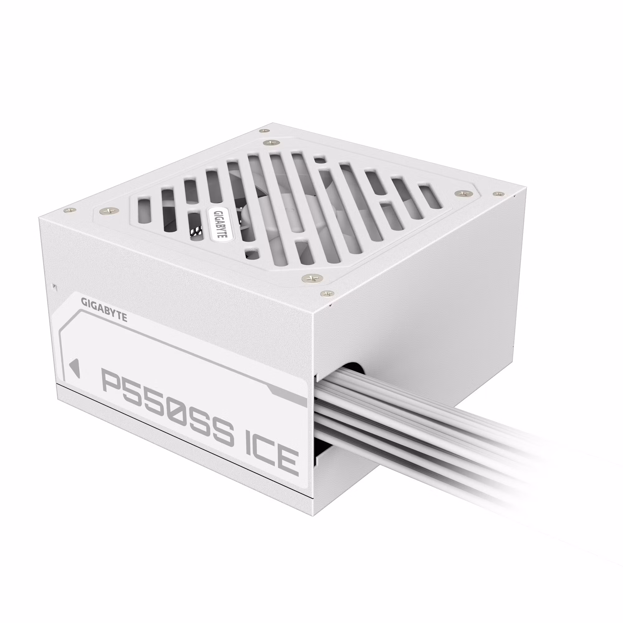 GIGABYTE P550SS ICE nätaggregat – PCIe 5.0, 80 PLUS Silver, 120 mm fläkt, ATX 3.0-kompatibelt, EU-kontakt