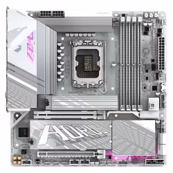 GIGABYTE Z890M AORUS ELITE WIFI7 ICE Moderkort – Stöd för Intel Core Ultra (Series 2) CPU:er, 12+1+2-fas VRM, upp till 8800 MHz DDR5 (OC), 1xPCIe 5.0 + 2xPCIe 4.0, Wi‑Fi 7, 2.5 GbE LAN, USB 4