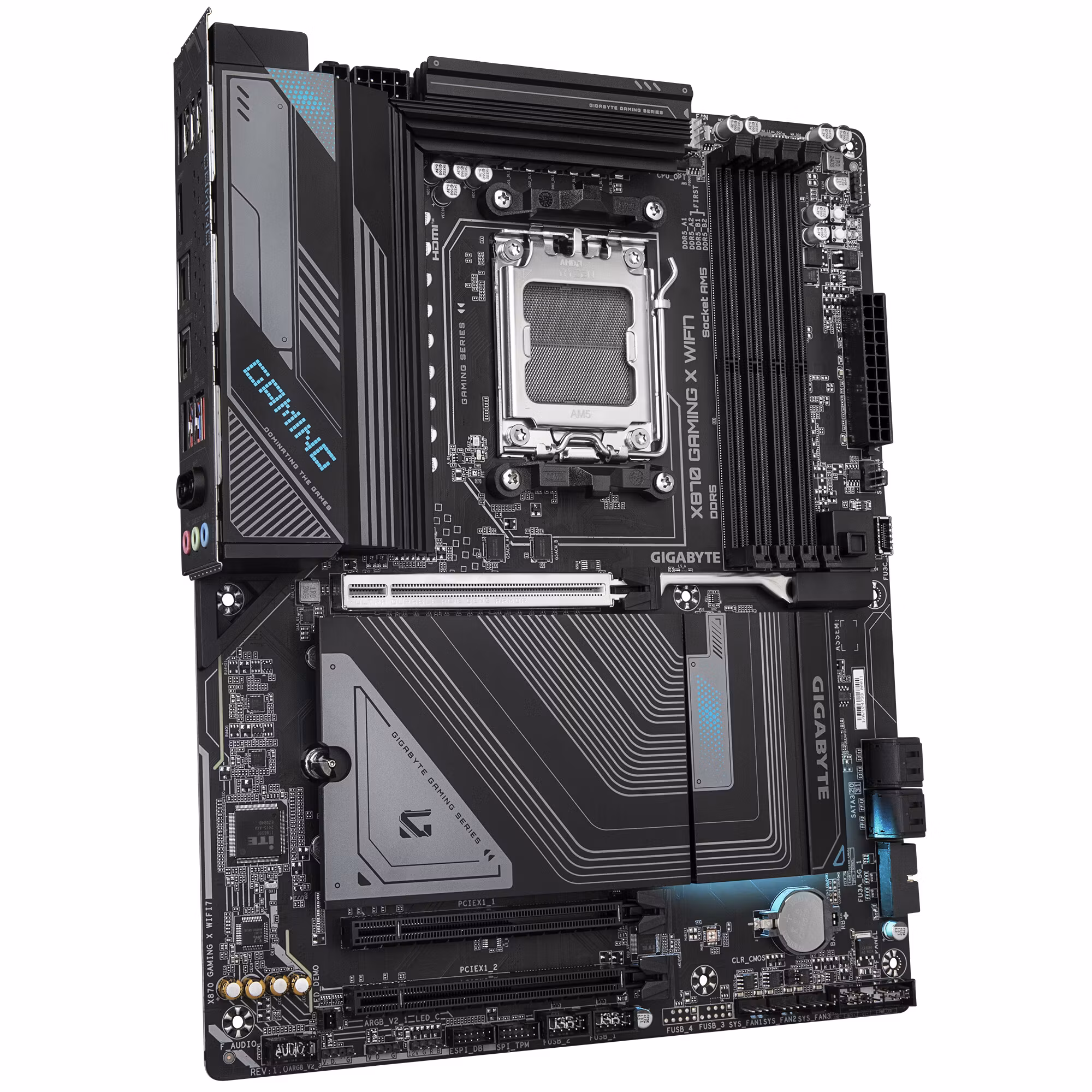 GIGABYTE X870 GAMING X WIFI7 moderkort – stöd för AMD Ryzen 9000-processorer, 16+2+2-fas VRM, upp till 8000 MHz DDR5 (OC), 1×PCIe 5.0 + 2×PCIe 4.0, Wi‑Fi 7, 2.5 GbE LAN, USB 4