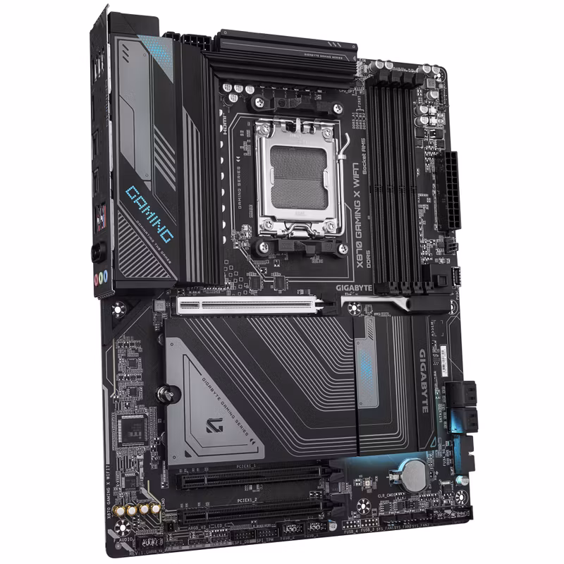 GIGABYTE X870 GAMING X WIFI7 moderkort – stöd för AMD Ryzen 9000-processorer, 16+2+2-fas VRM, upp till 8000 MHz DDR5 (OC), 1×PCIe 5.0 + 2×PCIe 4.0, Wi‑Fi 7, 2.5 GbE LAN, USB 4