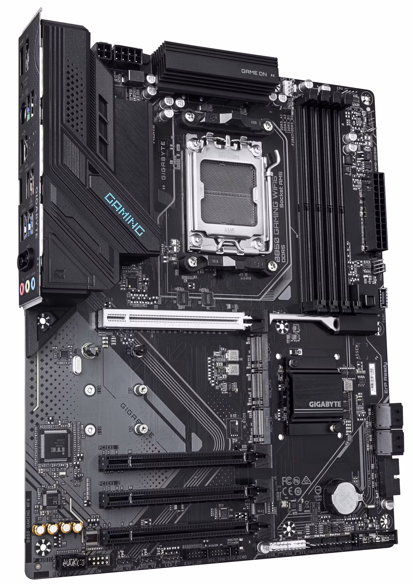 GIGABYTE B850 GAMING WIFI6 moderkort – AMD Ryzen 9000 Series CPU:er, 6+2+2-fas digital VRM, upp till 8200 MHz DDR5 (OC), 1×PCIe 5.0 + 2×PCIe 4.0 M.2, GbE LAN, WIFI 6, USB 3.2 Gen 2