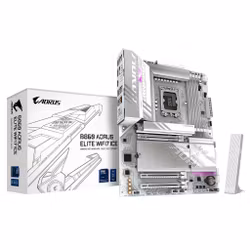 GIGABYTE B860 AORUS ELITE WIFI7 ICE moderkort – Intel Core Ultra Series CPUs, 14+1+2+1 Phases VRM, upp till 9200MHz DDR5, 1xPCIe 5.0 + 2xPCIe 4.0 M.2, 2.5GbE LAN, WIFI 7, USB 4