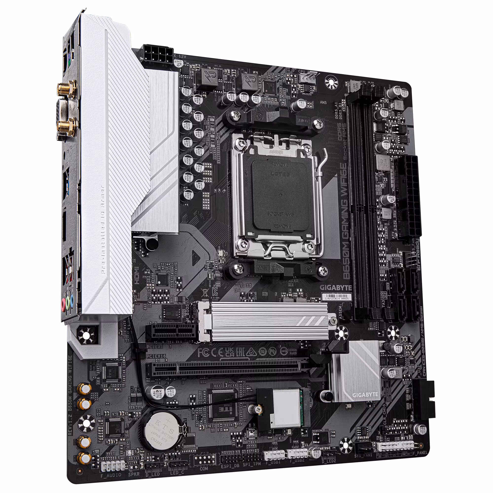 GIGABYTE B650M GAMING WIFI6E moderkort – AMD Ryzen 9000 Series CPU:er, 5+2+2-fas VRM, upp till 6400 MHz DDR5 (OC), 1×PCIe 4.0 M.2, 2,5 GbE LAN, WIFI 6E, USB 3.2 Gen 1