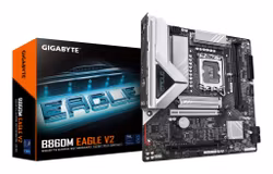 GIGABYTE B860M EAGLE V2 moderkort – Intel Core Ultra Series CPU:er, 6+1+2-fas VRM, upp till 9066 MHz DDR5, 1×PCIe 5.0 + 1×PCIe 4.0 M.2, 2,5 GbE LAN, USB 3.2 Gen 1