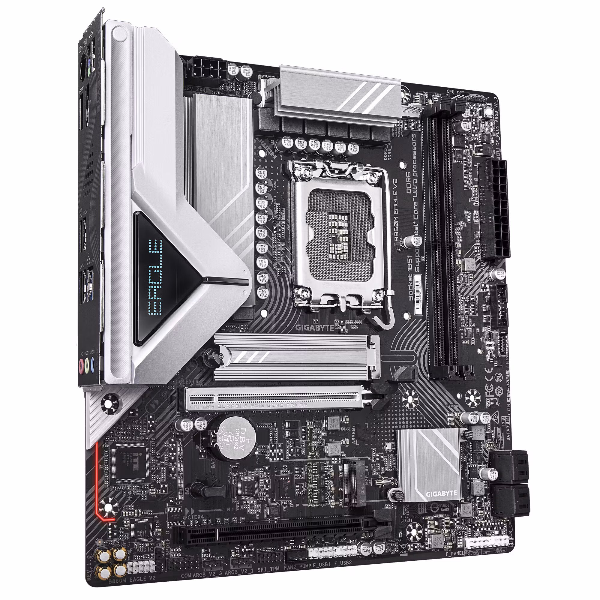 GIGABYTE B860M EAGLE V2 moderkort – Intel Core Ultra Series CPU:er, 6+1+2-fas VRM, upp till 9066 MHz DDR5, 1×PCIe 5.0 + 1×PCIe 4.0 M.2, 2,5 GbE LAN, USB 3.2 Gen 1