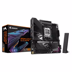 GIGABYTE B850M AORUS ELITE WIFI6E Moderkort - AMD Ryzen 9000 Series CPU:er, 12+2+2-fas Digital VRM, upp till 8200MHz DDR5 (OC), 1xPCIe 5.0 + 1xPCIe 4.0 M.2, WIFI 6E, 2.5GbE LAN, USB 3.2 Gen 2