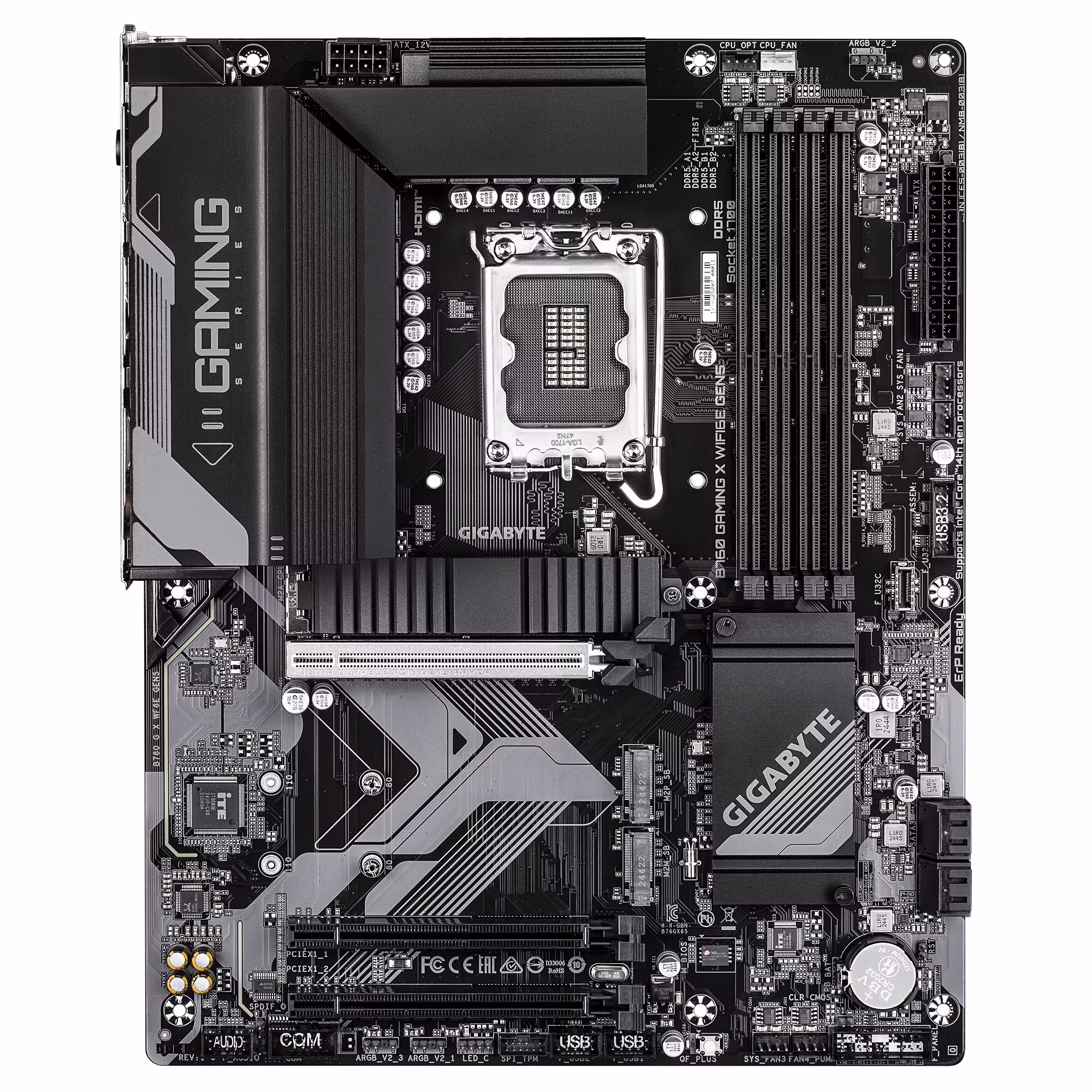 GIGABYTE B760 GAMING X WIFI6E GEN5 moderkort – Stöd för 14:e gen. Intel Core-processorer, 8+1+1 fasers VRM, upp till 5600 MHz DDR5, 3x PCIe 4.0 M.2, Wi‑Fi 6E, 2,5 GbE LAN, USB 3.2 Gen 2