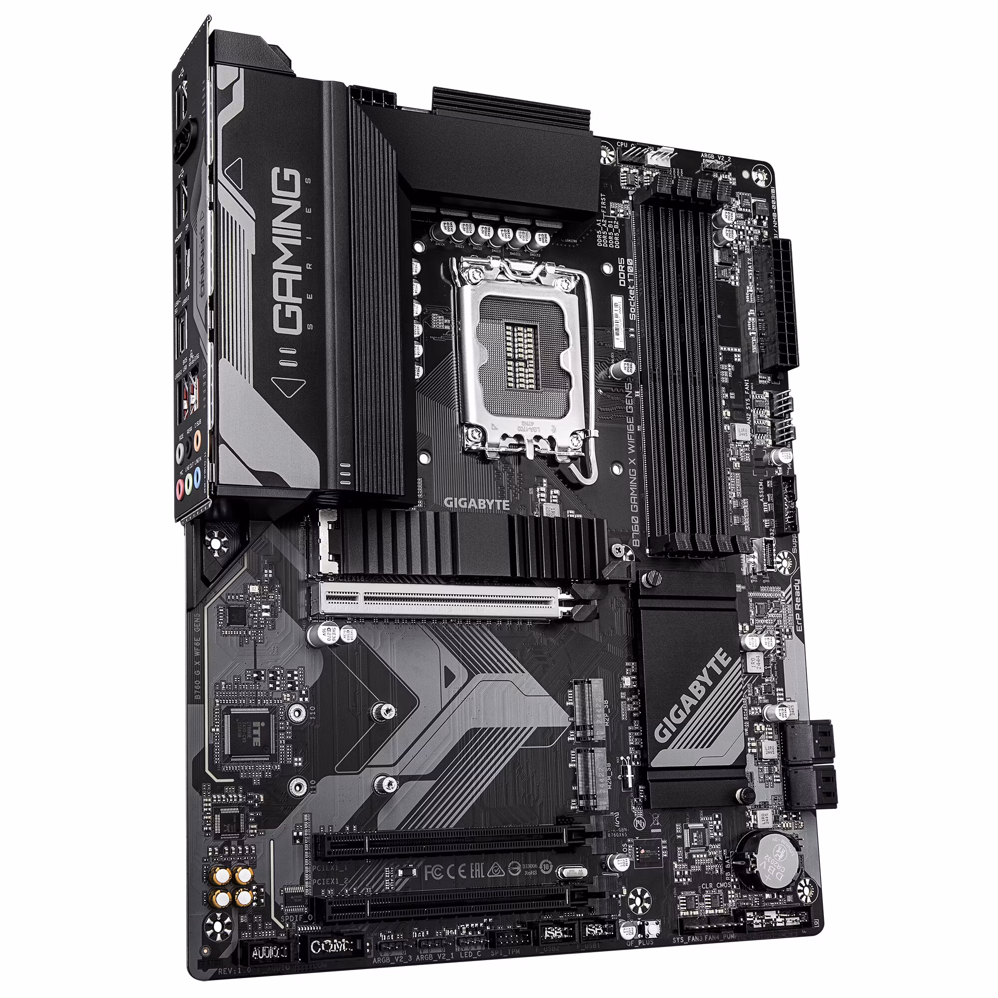 GIGABYTE B760 GAMING X WIFI6E GEN5 moderkort – Stöd för 14:e gen. Intel Core-processorer, 8+1+1 fasers VRM, upp till 5600 MHz DDR5, 3x PCIe 4.0 M.2, Wi‑Fi 6E, 2,5 GbE LAN, USB 3.2 Gen 2