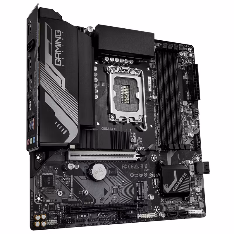 GIGABYTE B760M GAMING X WIFI6E GEN5 moderkort – stöd för 14:e gen. Intel Core‑processorer, 8+1+1 fasers VRM, upp till 5600 MHz DDR5, 2× PCIe 4.0 M.2, Wi‑Fi 6E, 2,5 GbE LAN, USB 3.2 Gen 1