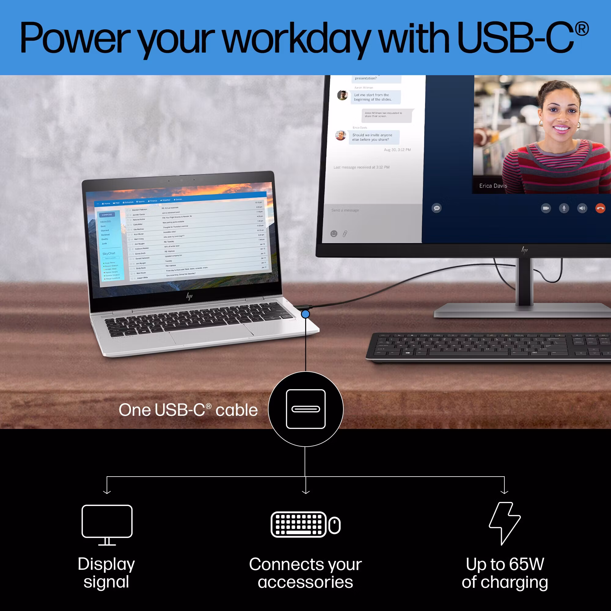 HP E-Series E27k G5 4K USB-C-skärm
