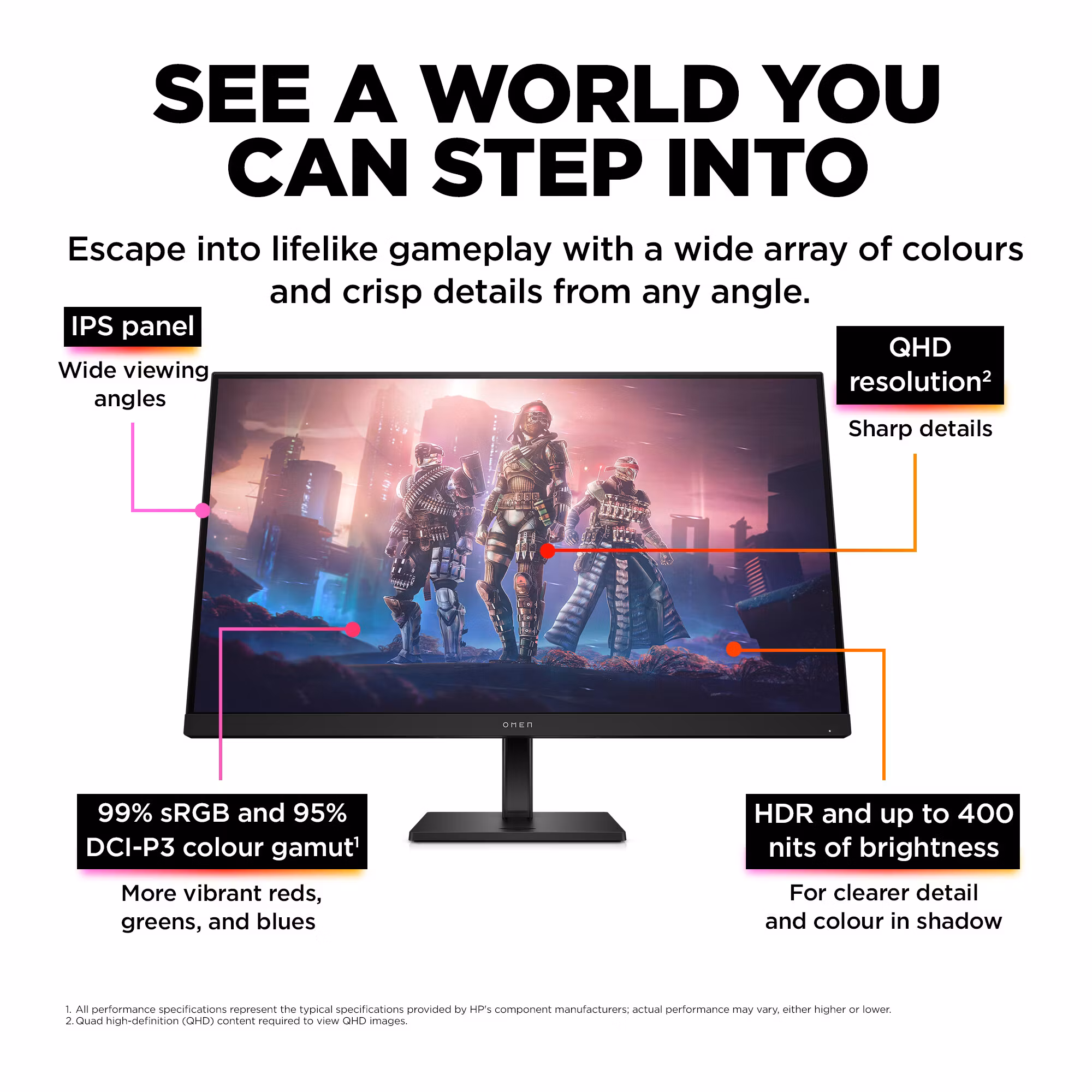 OMEN by HP 31,5 tum QHD 165Hz Gaming Monitor - OMEN 32q