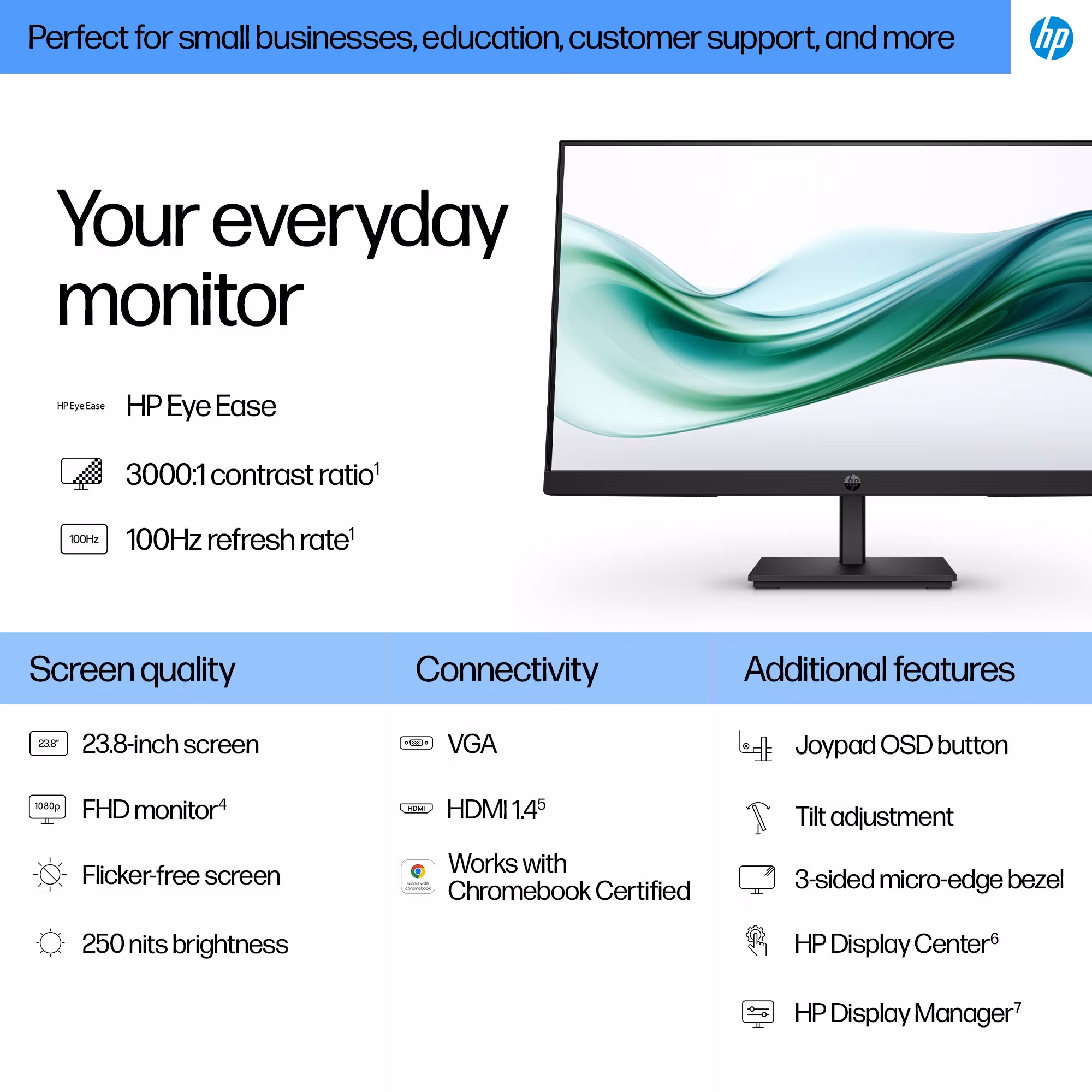 HP Series 3 Pro 23,8 tum FHD-skärm - 324pv