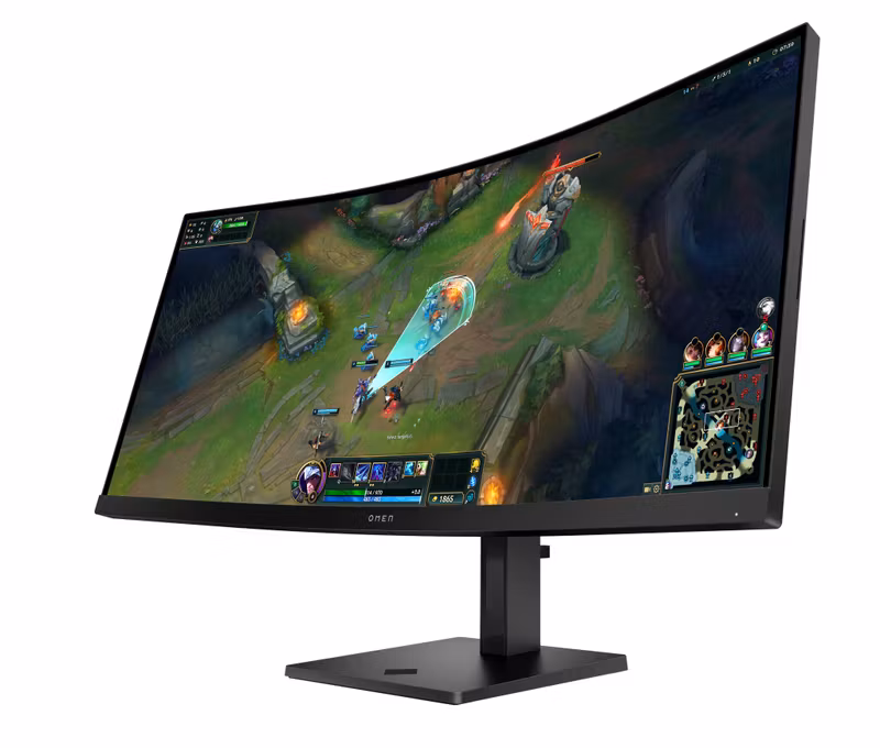 HP OMEN LCD 34c G2 böjd VA 34 86,4 cm WQHD 3440x1440 1 ms 185 Hz 400 nits 2xHDMI DP VESA datorskärm 86,4 cm (34") 3440 x 1440 pixlar Wide Quad HD Svart