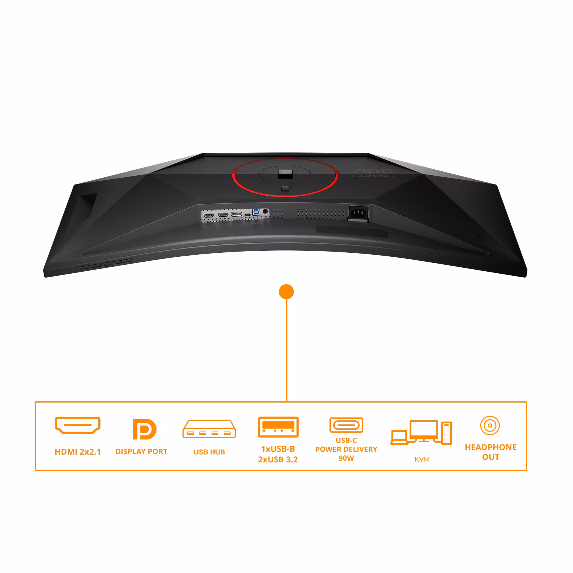 AOC G4 CU34G4ZCA datorskärm 86,4 cm (34") 3440 x 1440 pixlar Wide Quad HD svart, röd