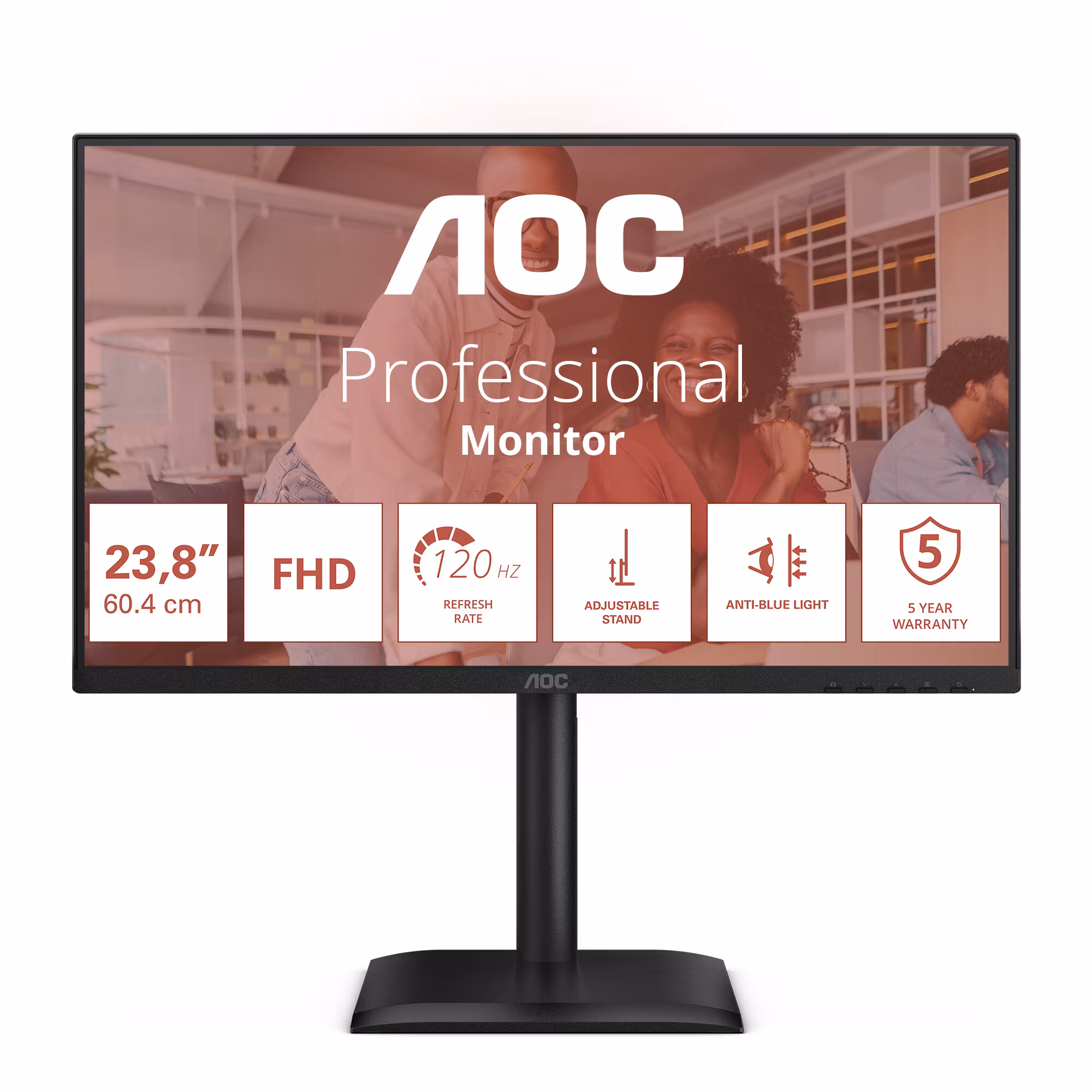 AOC 24E4U datorskärm 60,5 cm (23,8") 1920 x 1080 pixlar Full HD LED svart