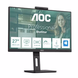 AOC Q27P3CW bildskärm 68,6 cm (27") 2560 x 1440 pixlar Quad HD LED Svart