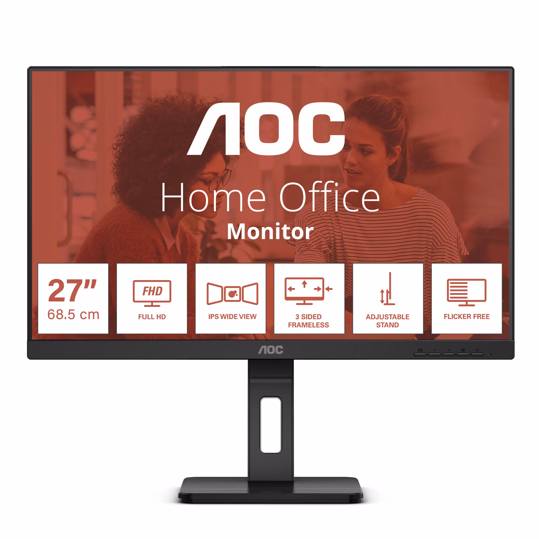 AOC E3 27E3QAF datorskärm 68,6 cm (27") 1920 x 1080 pixlar Full HD LED Svart