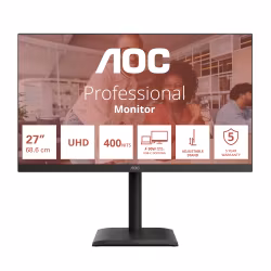 AOC E4 U27E4CV datorskärm 68,6 cm (27") 3840 x 2160 pixlar 4K Ultra HD LED Svart