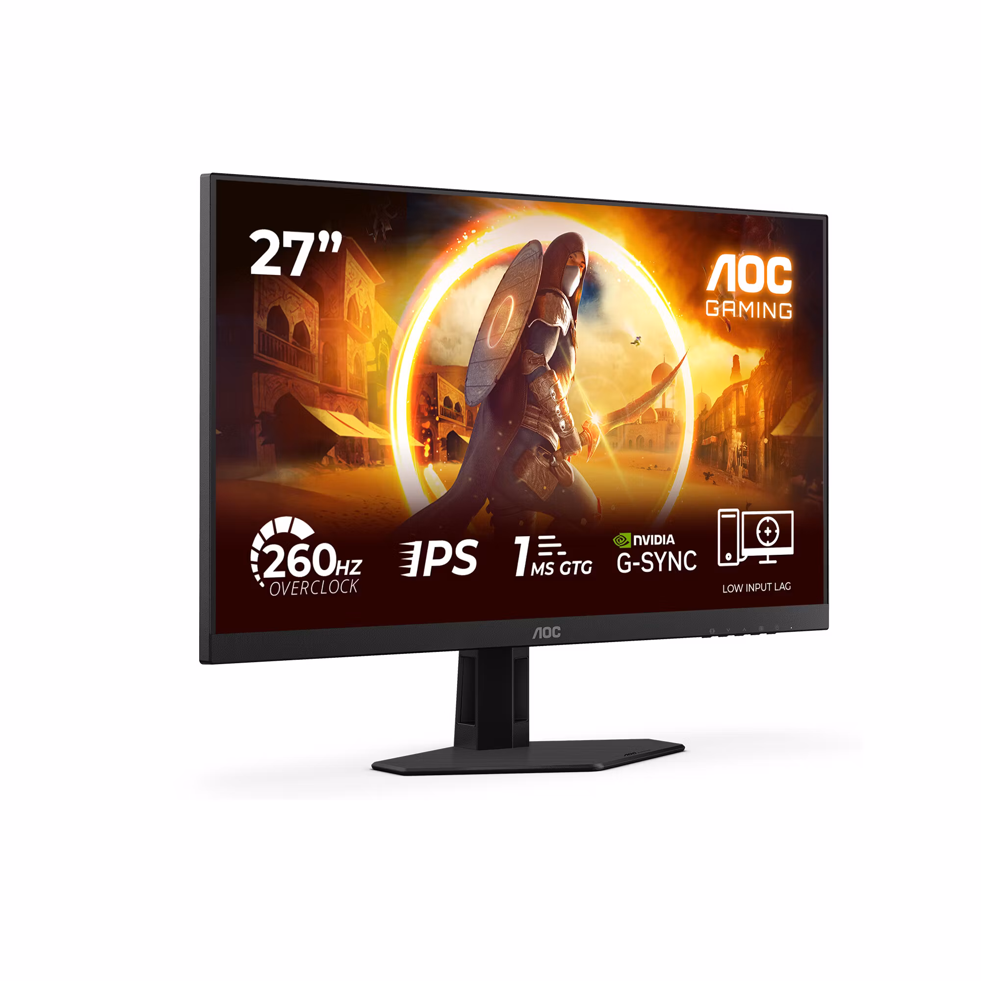 AOC G4 27' 16:9 Fast IPS 260H 1920x1080 datorskärm 68.6 cm (27") 1920 x 1080 pixlar Svart, Röd