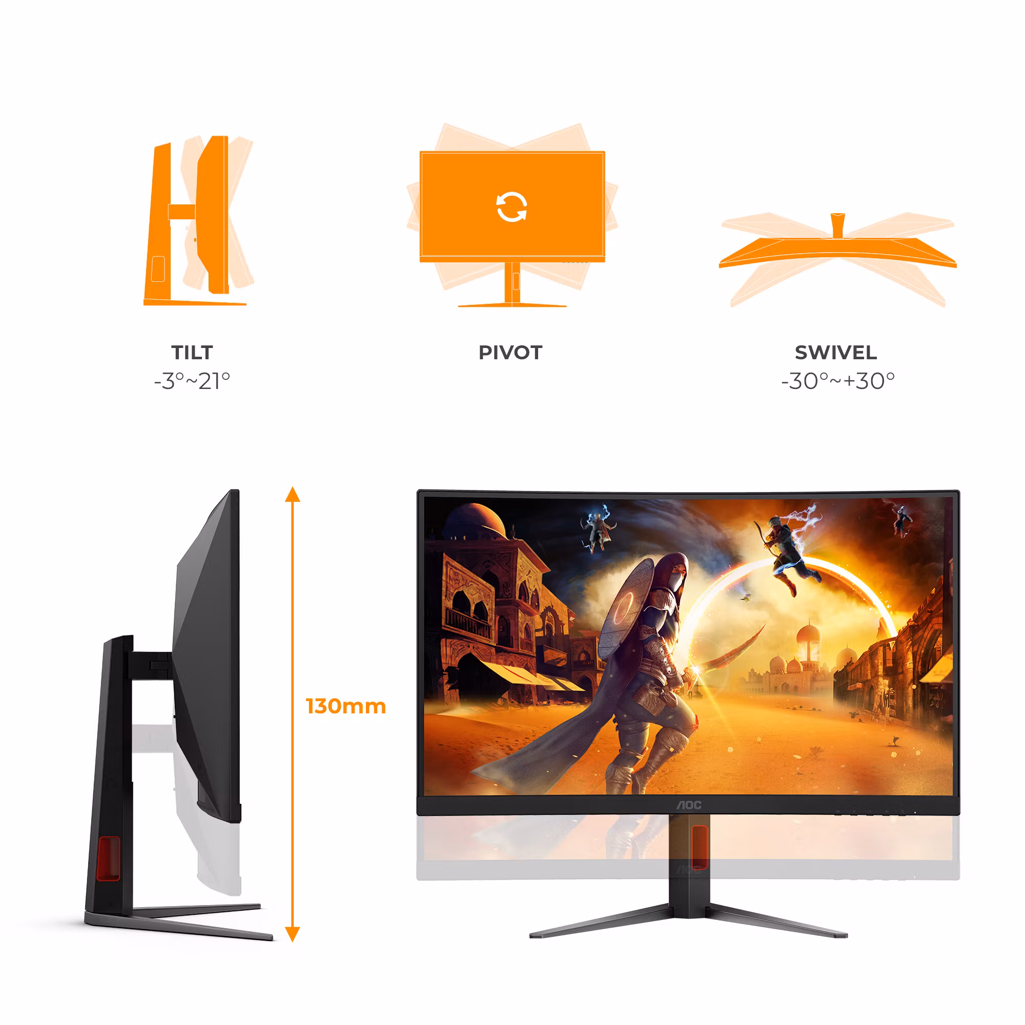 AOC G4 C27G4Z2 datorskärm 68,6 cm (27") 1920 x 1080 pixlar Full HD LCD svart, röd