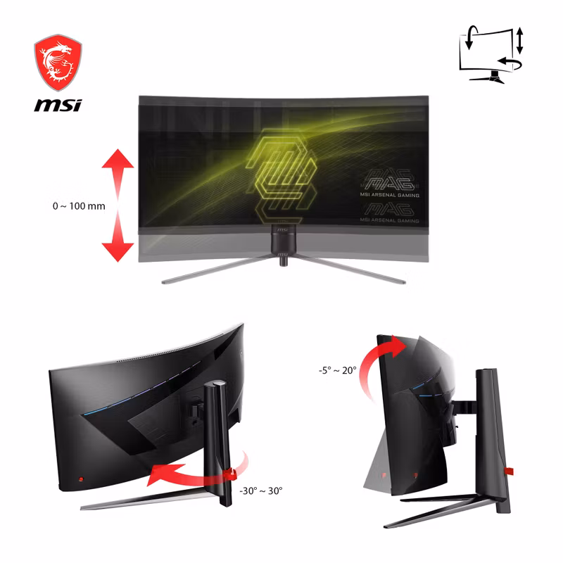MSI MAG 345CQRDE datorskärm 86,4 cm (34") 3440 x 1440 pixlar UltraWide Dual Quad HD svart