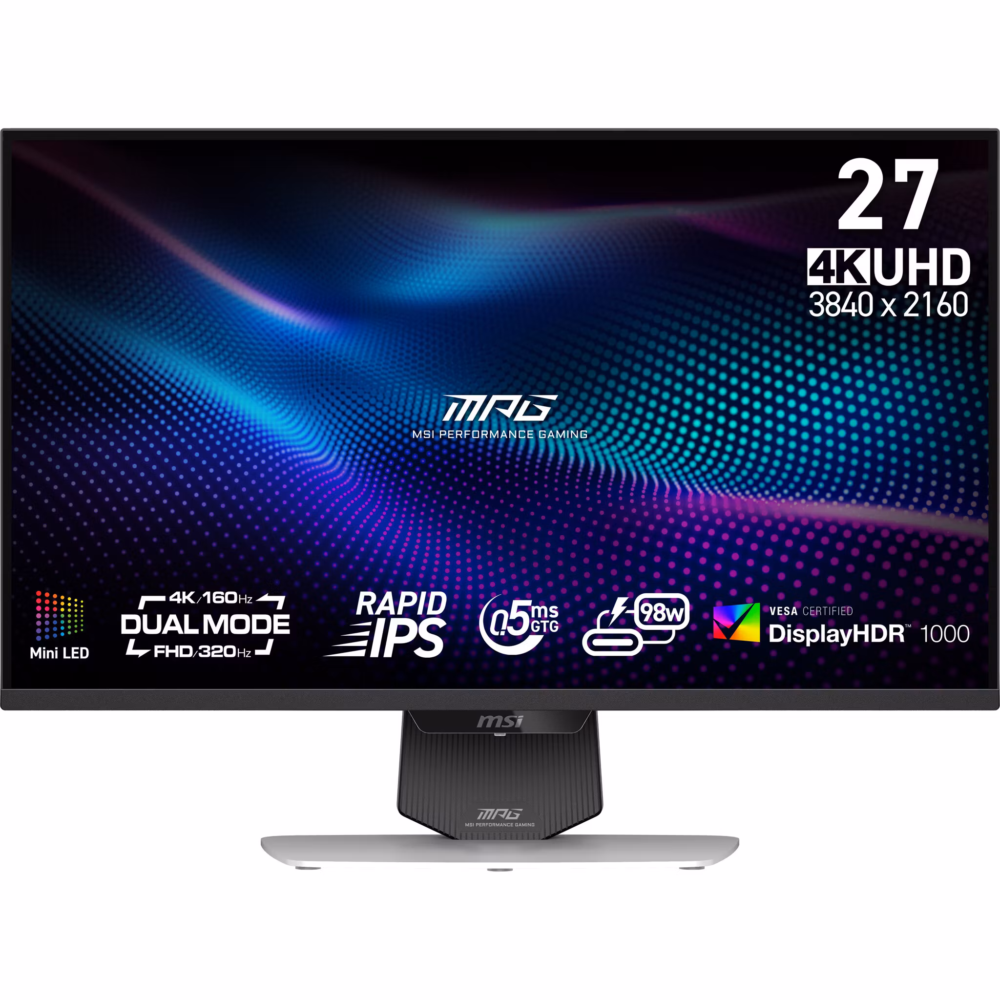 MSI MPG 274URDFWDE E16M datorskärm 68,6 cm (27") 3840 x 2160 pixlar 4K Ultra HD LED svart, vit