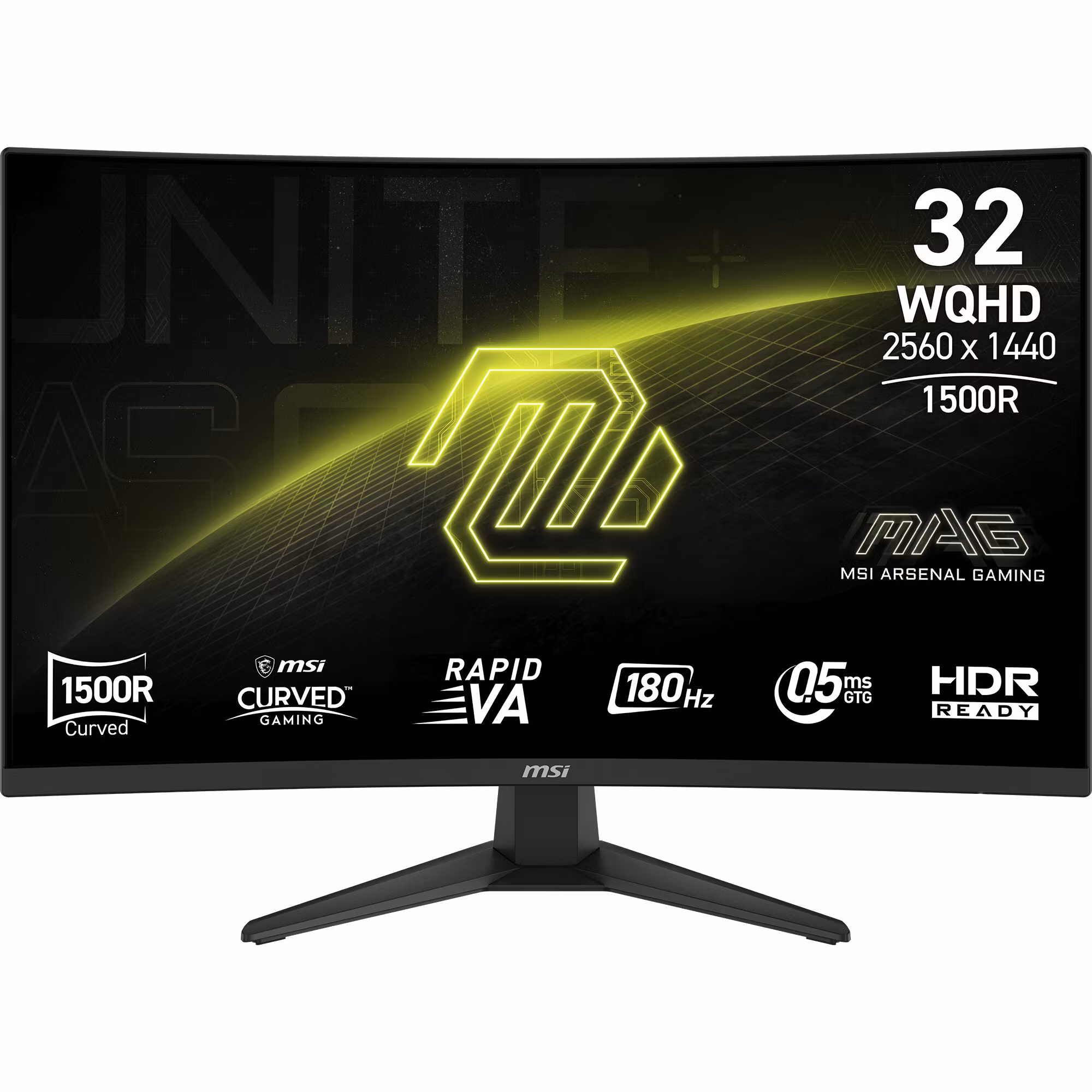 MSI MAG 321CQFDE E18, gaming-skärm – 31,5 tum – svart, WQHD, Rapid-VA, Curved, Adaptive-Sync, 180 Hz panel