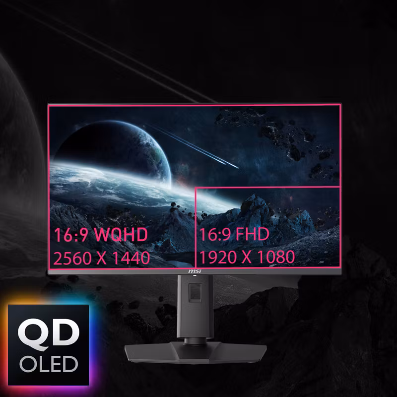 MSI MPG 271QRXDE QD-OLED datorskärm 67.3 cm (26.5") 2560 x 1440 pixlar Wide Quad HD svart