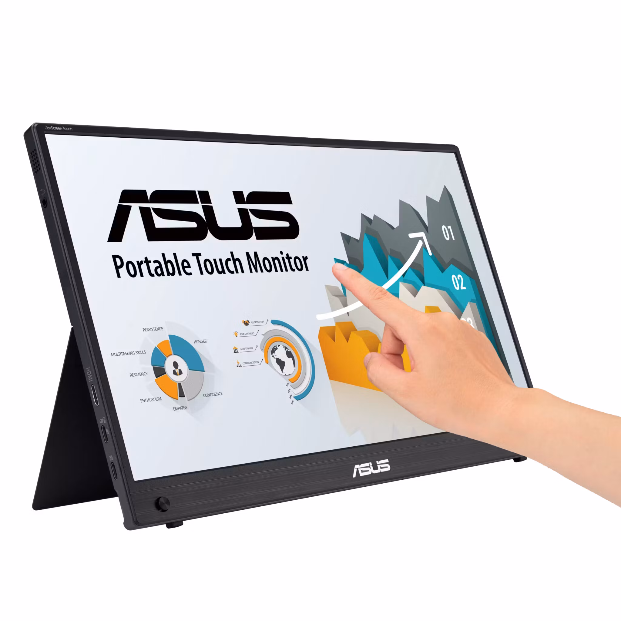 ASUS ZenScreen MB16AMTR bildskärm 39,6 cm (15,6") 1920 x 1080 pixlar Full HD LCD pekskärm svart