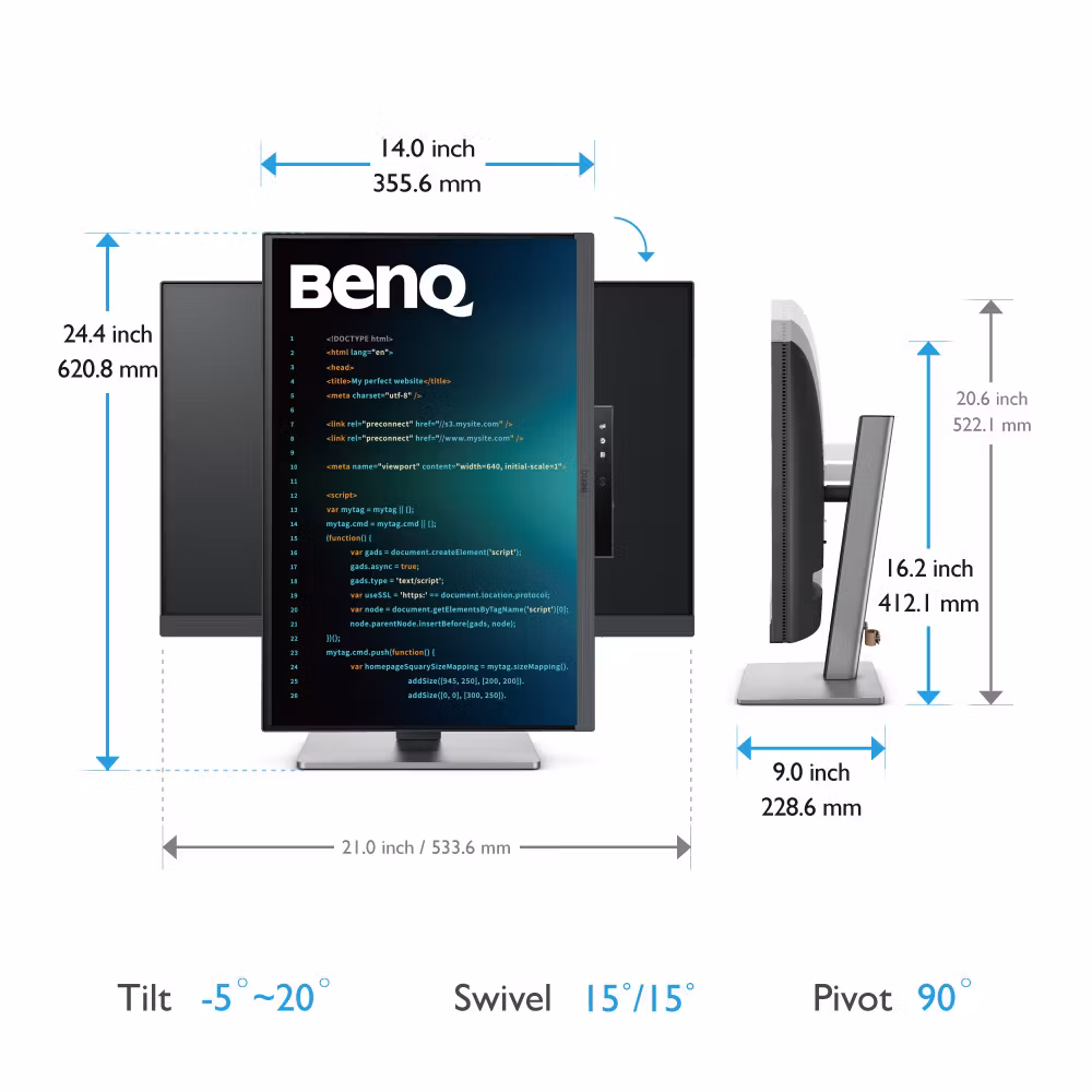 BenQ RD240Q datorskärm 61,2 cm (24,1") 2560 x 1600 pixlar WQXGA LCD Svart
