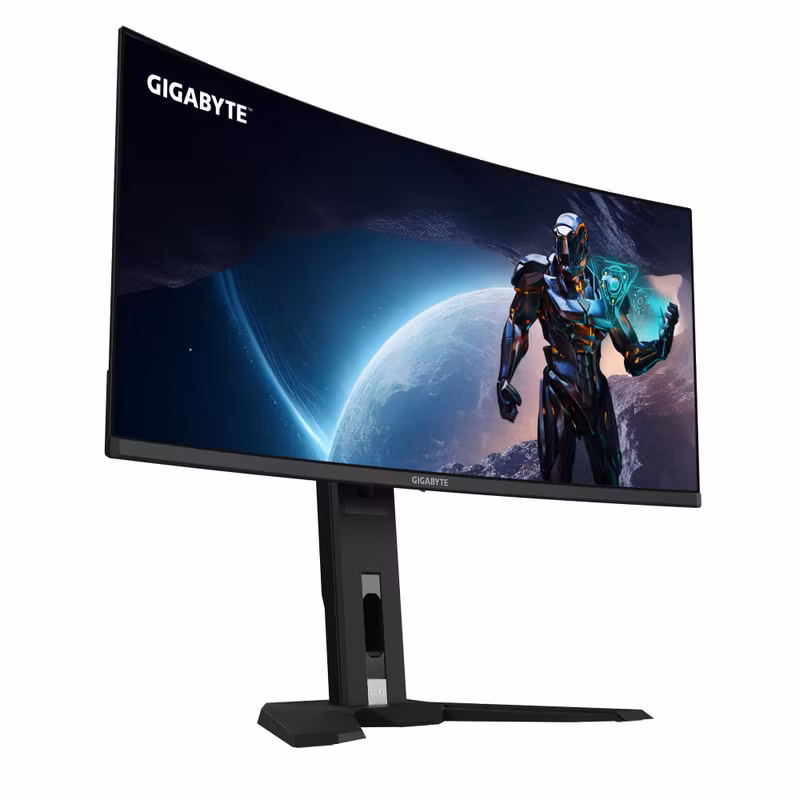 GIGABYTE MO34WQC2 34" OLED WQHD böjd gaming-skärm - 3440 x 1440, 240Hz, 0,03ms, KVM, 250 cd/m², FreeSync Premium Pro, DisplayHDR True Black 400, HDMI 2.1, DisplayPort 1.4