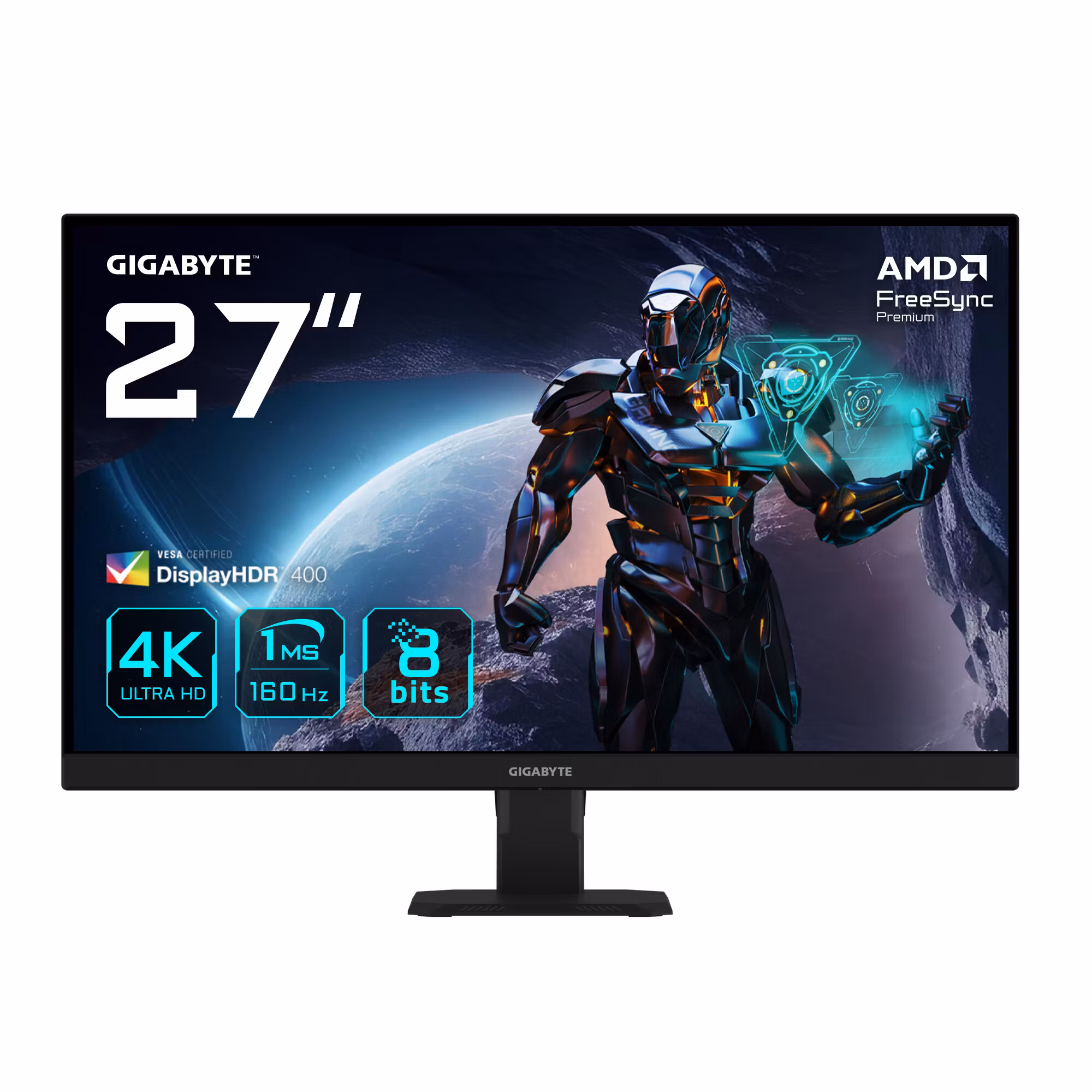 GIGABYTE GS27U 27" UHD Gaming Monitor - 3840 x 2160, 160Hz, 1ms, 350 cd/m², Display HDR400, HDMI 2.1, Displayport 1.4