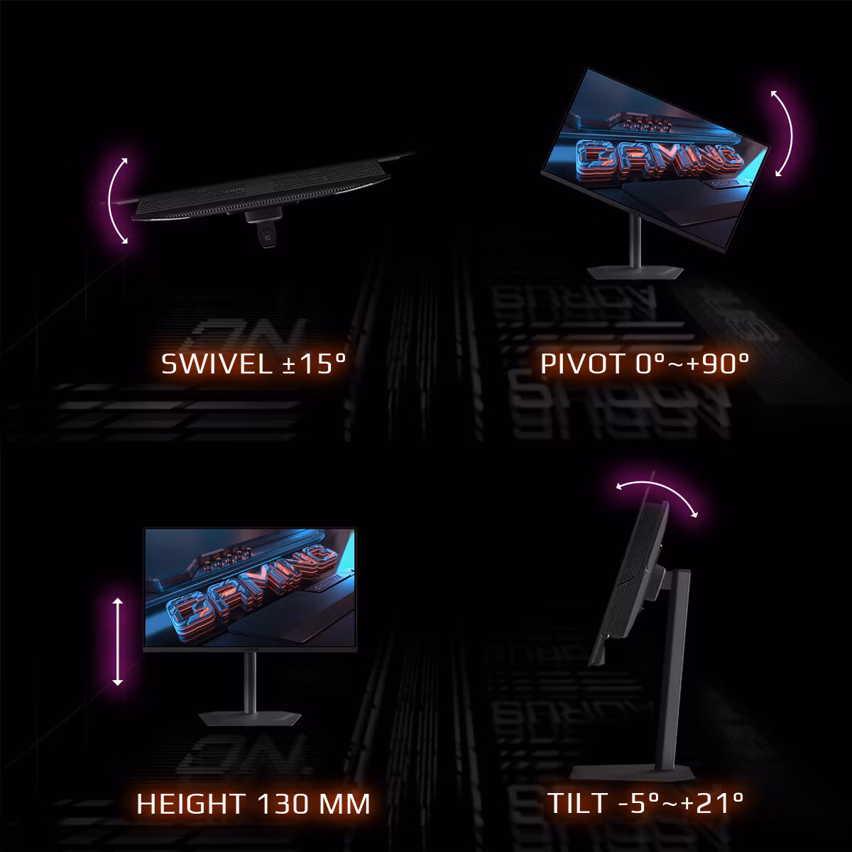 GIGABYTE MO27Q2 27" OLED QHD Gaming Monitor - 2560 x 1440, 240Hz, 0,03ms, 250 cd/m², Display HDR True Black 400, HDMI 2.1, DisplayPort 1.4