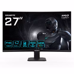 GIGABYTE GS27FC2 27" FHD Curved Gaming Monitor - 1920 x 1080, 240Hz, 1ms, 350 cd/m², HDR Ready, HDMI 2.0, DisplayPort 1.4