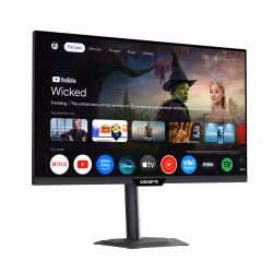 GIGABYTE M27QS 27” 2K QHD Smart Monitor – Google TV, Wireless Display, 2560 x 1440, 180Hz, 1ms, 350 cd/m², FreeSync, Display HDR400, HDMI 2.0, DisplayPort 1.4