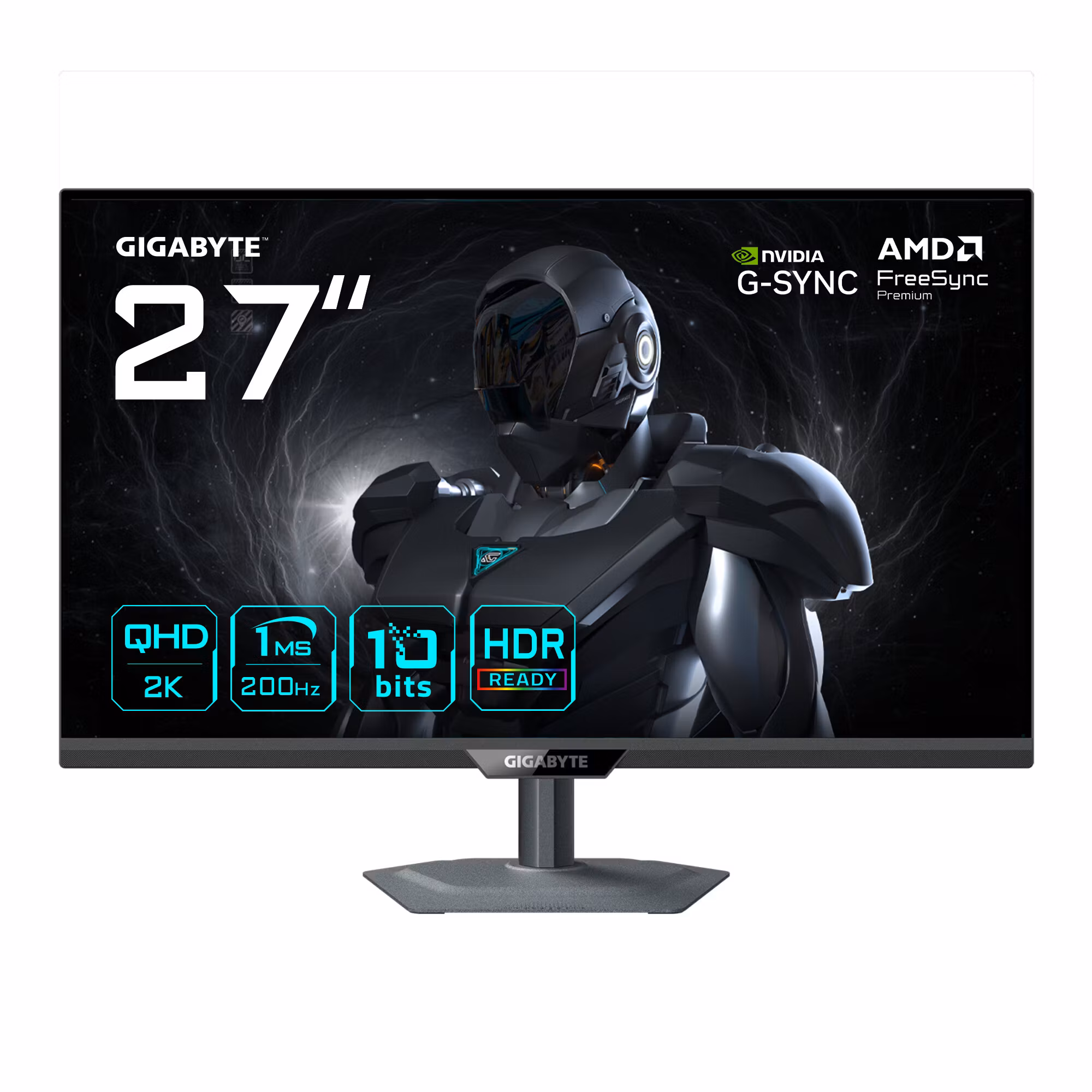 GIGABYTE G27Q2 27” 2K QHD Gaming Monitor - 2560 x 1440, 200Hz, 1ms, 350 cd/m², G-Sync Compatible, FreeSync Premium, HDR10, HDMI 2.0, DisplayPort 1.4