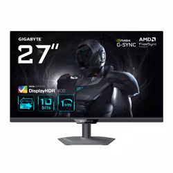 GIGABYTE G27U 27” 4K UHD Gaming-skärm – Dual Mode (4K 160Hz eller FHD 320Hz), 3840 x 2160, 1 ms, 350 cd/m², FreeSync Premium, DisplayHDR400, HDMI 2.1, DisplayPort 1.4